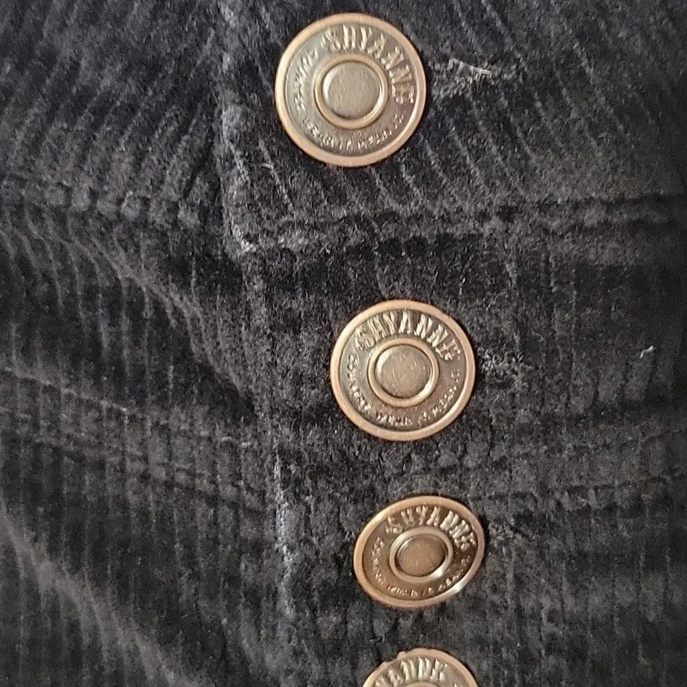 Shyanne Women's Size XL Mini Black Corduroy Button-Up Skirt - Picture 5 of 6